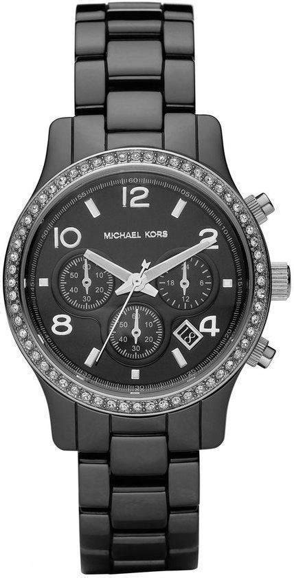 zwart horloge michael kors|michael kors pols horloge.